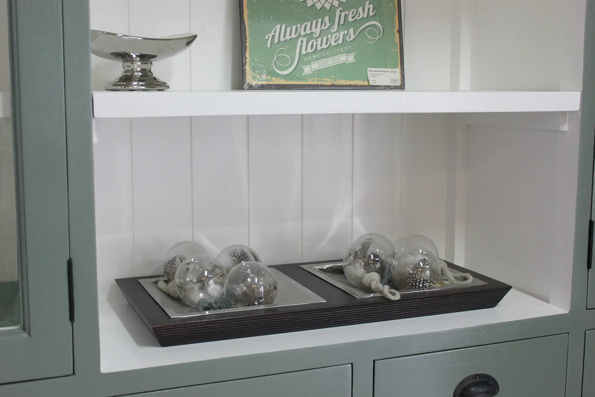 Barang 240WL CG | large pharmacy cabinet in cement gray - TEAK2 Large pharmacy cabinet in cement gray. Chic & stylish gray-green buffet cabinet with lots of drawers and storage space - furniture store TEAK2.