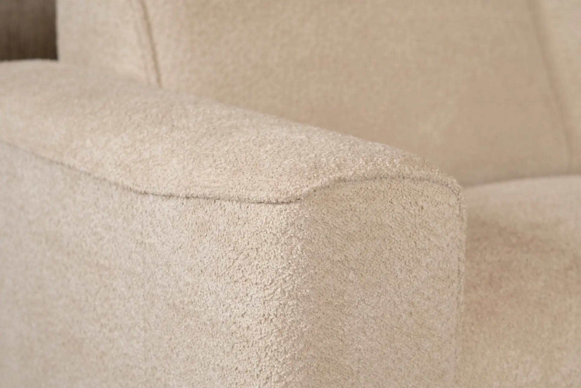 Lentur 6Z BOU | Canapé d'angle moderne et confortable en bouclé Canapé d'angle en bouclé durable, moderne et confortable avec éléments et coussins ronds. Ensemble de canapés en bouclé, indice de Martindale élevé - TEAK2.