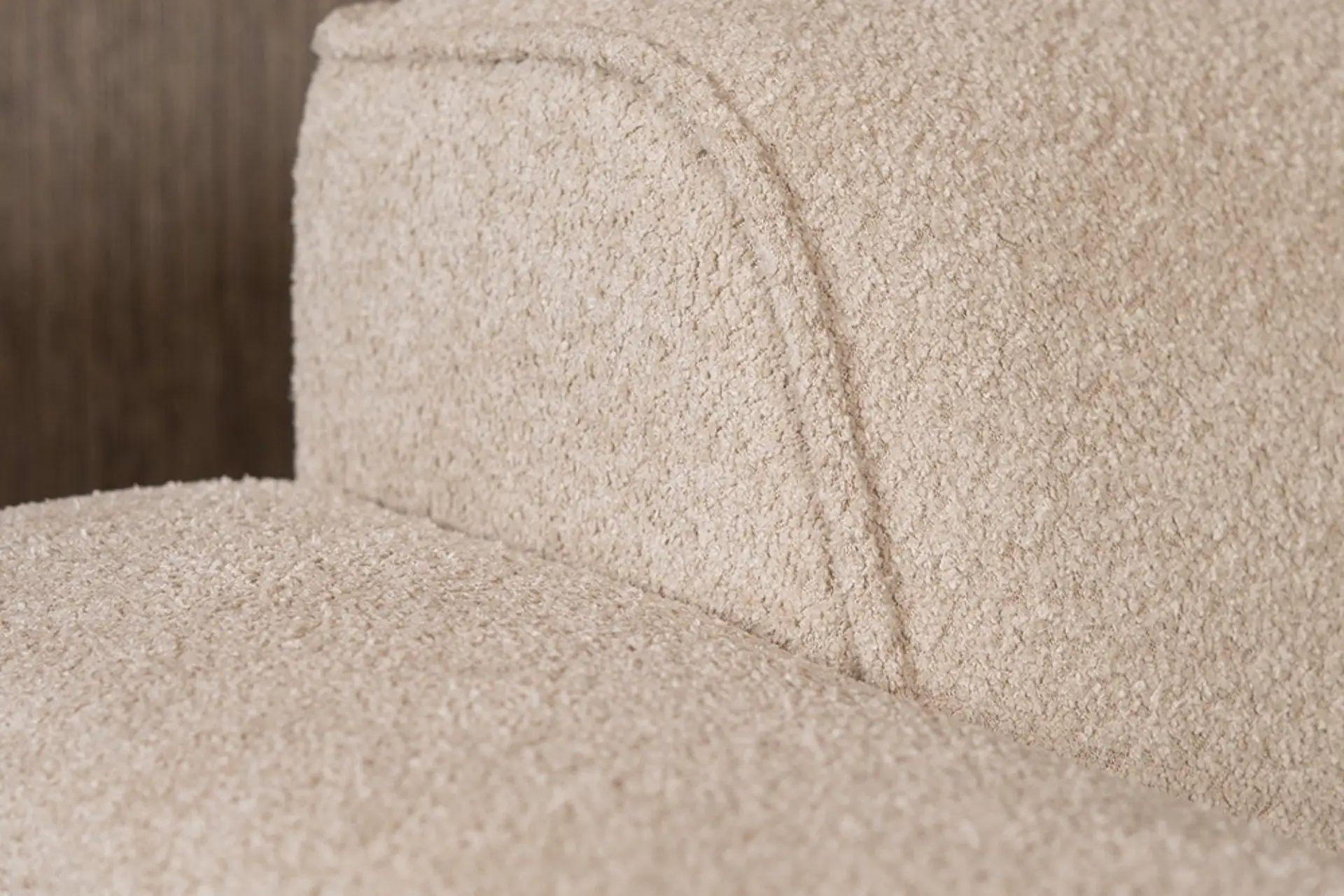 Lentur 6Z BOU | Canapé d'angle moderne et confortable en bouclé Canapé d'angle en bouclé durable, moderne et confortable avec éléments et coussins ronds. Ensemble de canapés en bouclé, indice de Martindale élevé - TEAK2.