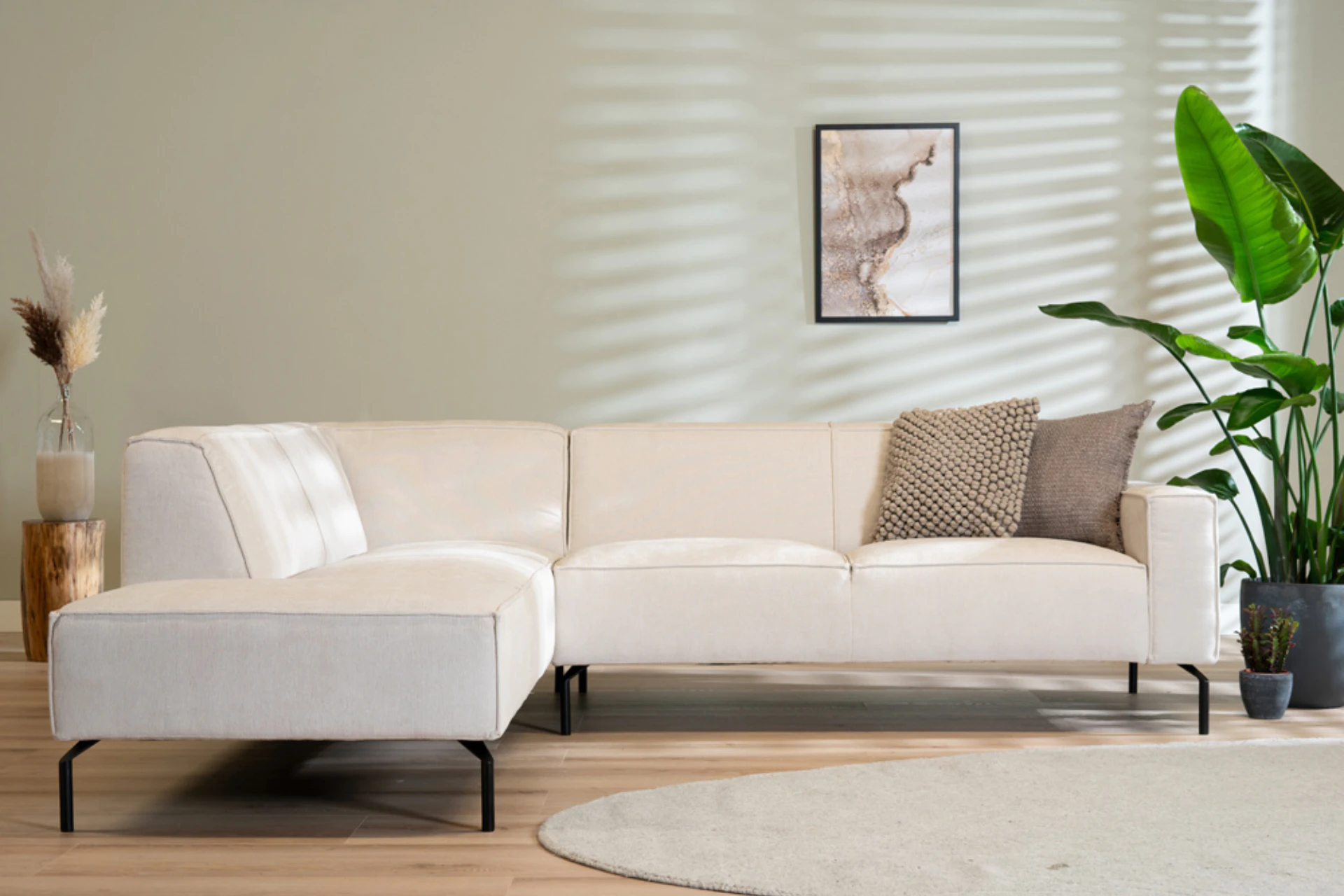 Luwes 5Z POL | modern corner sofa in recycled polyester Sustainable, comfortable and modern corner sofa in recycled polyester with a metal base. Designer corner sofa, sofa or lounge chair - TEAK2.