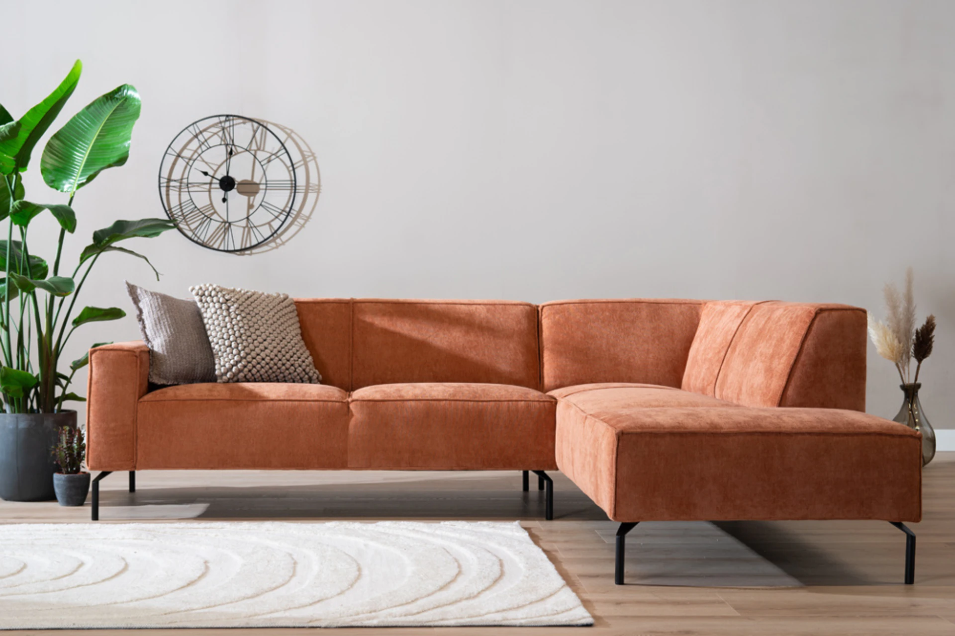 Luwes 5Z POL | modern corner sofa in recycled polyester Sustainable, comfortable and modern corner sofa in recycled polyester with a metal base. Designer corner sofa, sofa or lounge chair - TEAK2.
