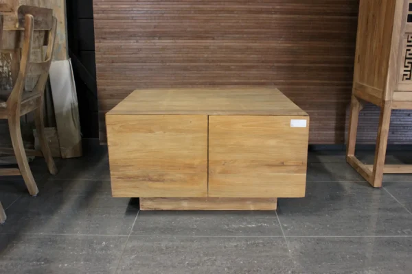 Minimalistischer Couchtisch aus Holz, glattes Teakholz aus Indonesien. Hochwertiges Teakholz, minimalistischer Couchtisch aus Teakholz – Möbelgeschäft TEAK2.