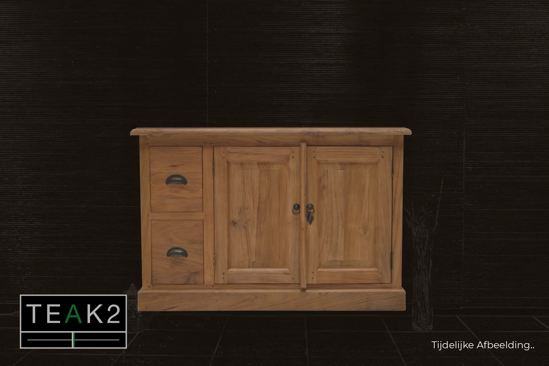 Teak Besar TV100XH Old | Hochwertige Tv-Möbel aus Teak, rustikal Hohe Teak Tv-Möbel, rustikal. Hoher Tv-Schrank mit authentischen Merkmalen und rustikalem Stil im Möbelhaus TEAK2.
