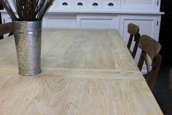 Rustic light wooden dining table in old teak, light table. Beautiful to combine with oak furniture - furniture store TEAK2.