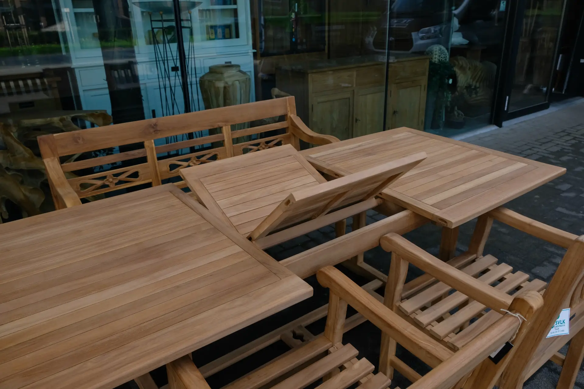 Teak Perluas O180U240 | table de jardin extensible en teck Table de jardin moderne extensible en teck, fines lattes de teck. Disponible en modèle droit et rond - TEAK2.