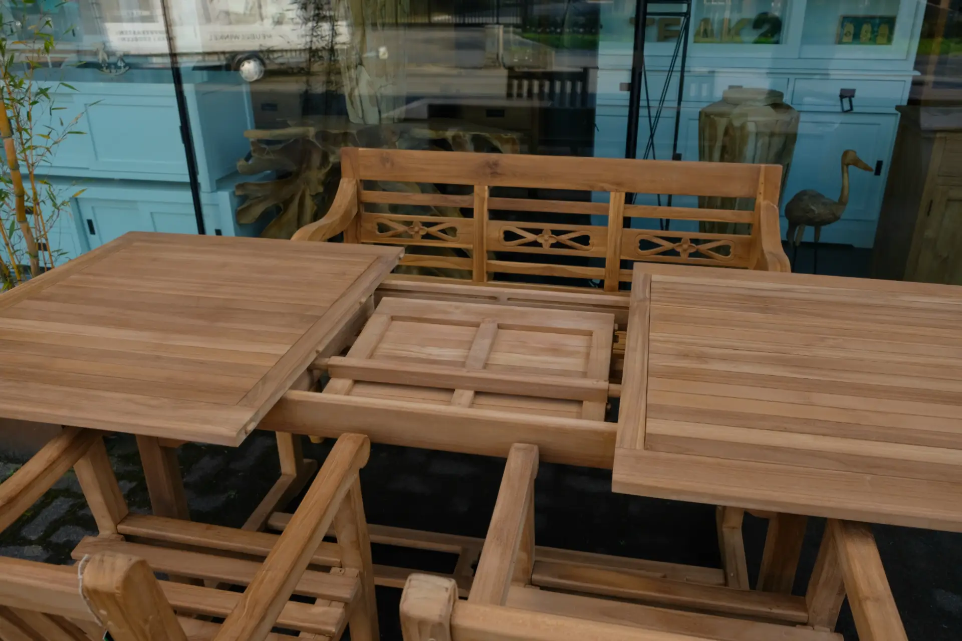 Teak Perluas O180U240 | table de jardin extensible en teck Table de jardin moderne extensible en teck, fines lattes de teck. Disponible en modèle droit et rond - TEAK2.