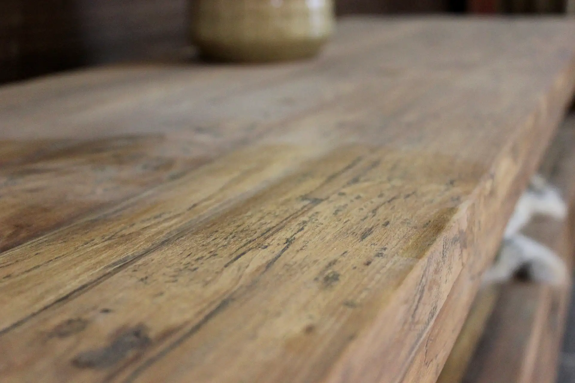 Teak Tangga TV150-180ML Old | Industrie Tv-Möbel + Eisen Industrielle Teak Tv-Möbel mit Eisen und offenem Fach über die gesamte Breite. Robuste Tv-Möbel im Industriestil.